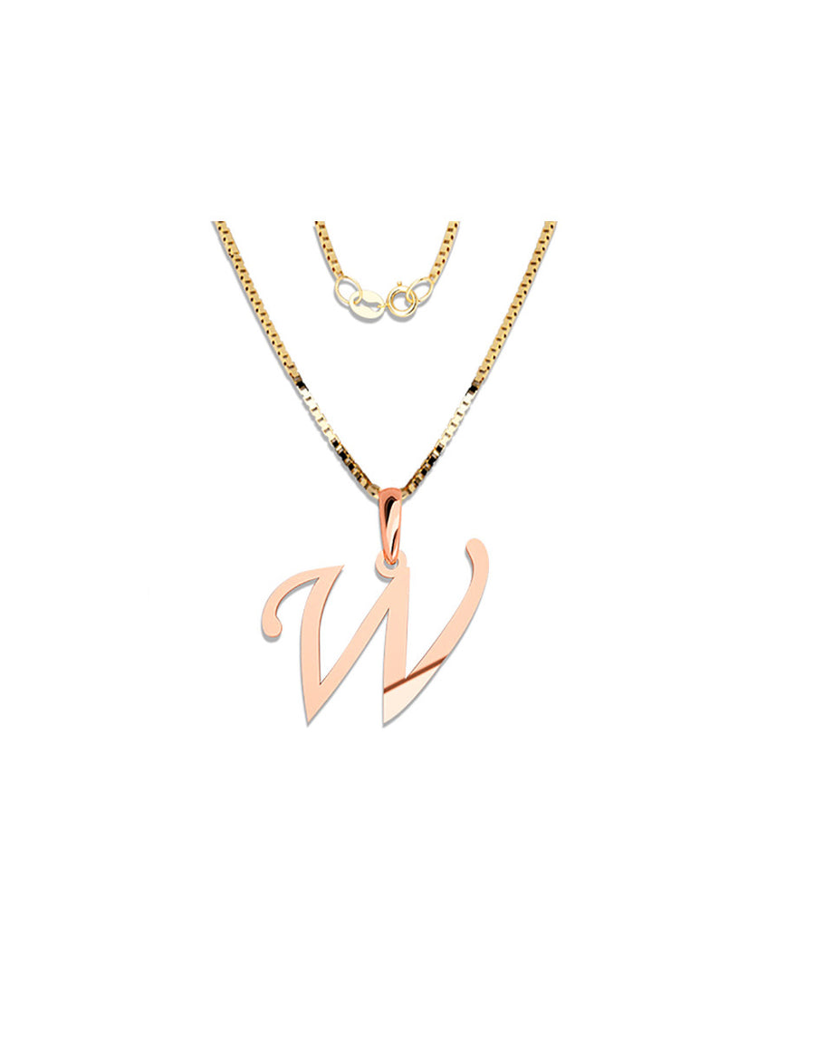 COLGANTE DE INICIAL EN CADENA DE ORO DE 14K