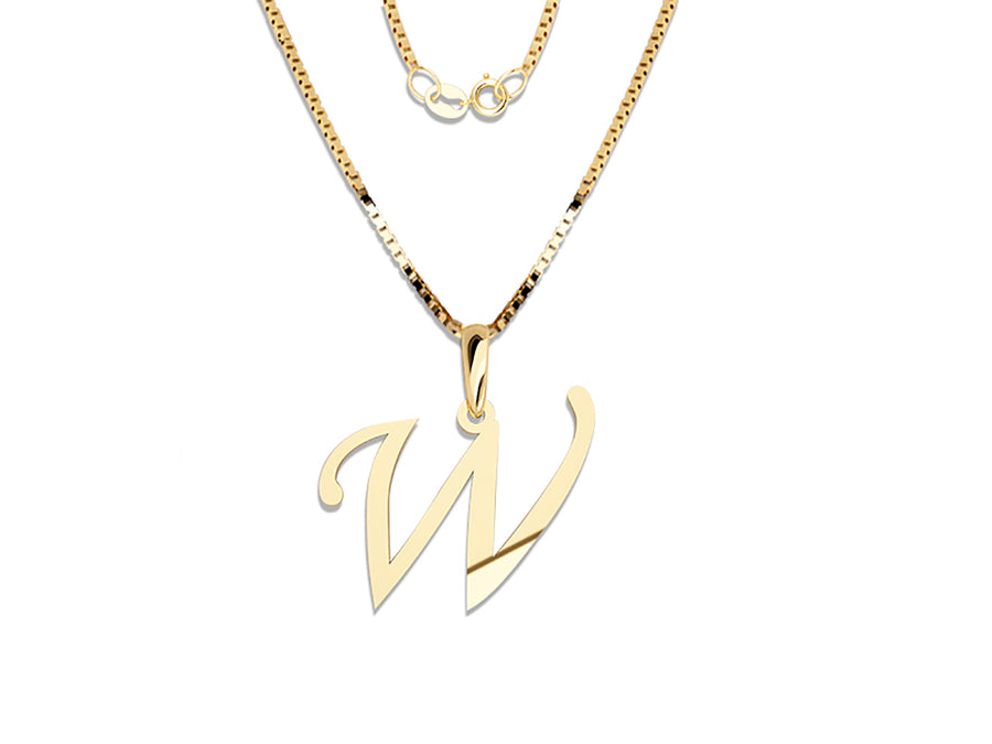 COLGANTE DE INICIAL EN CADENA DE ORO DE 14K
