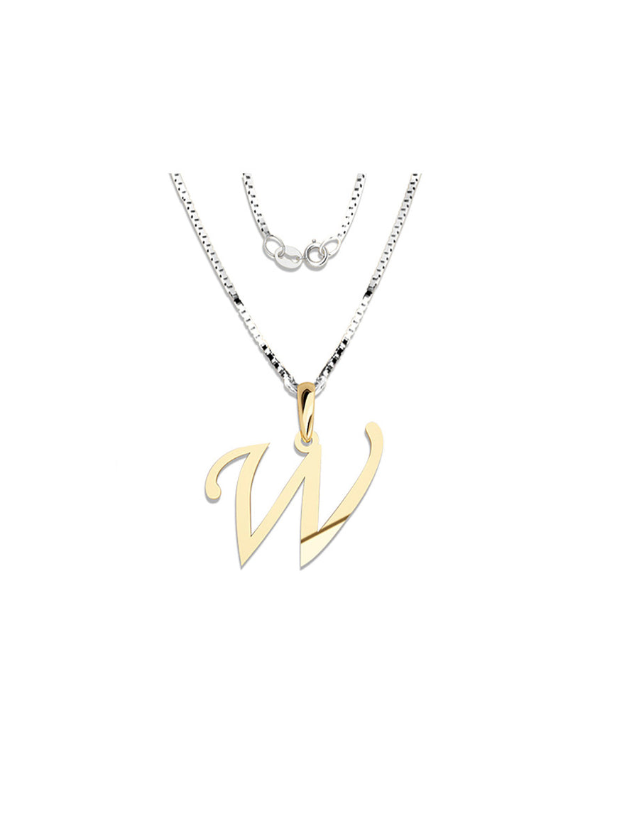 COLGANTE DE INICIAL EN CADENA DE ORO DE 14K