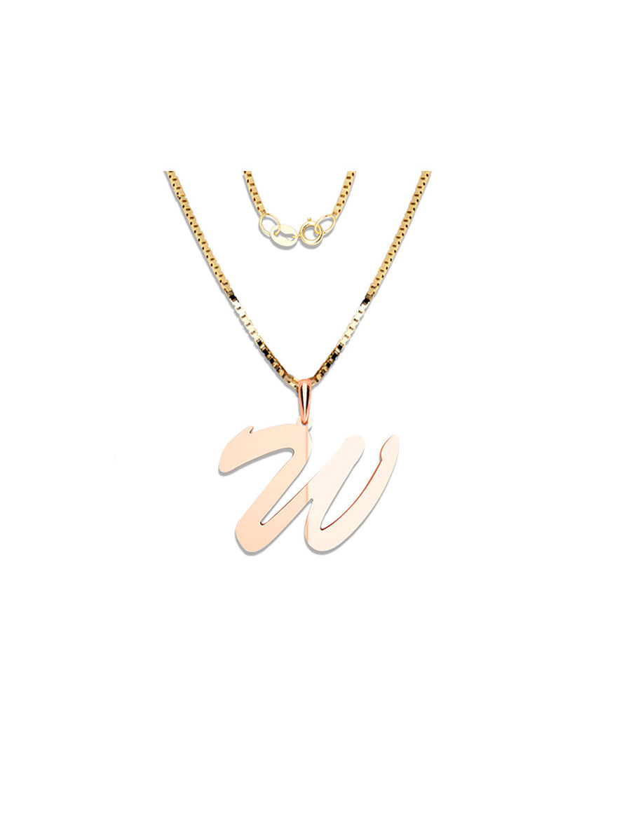 COLGANTE DE INICIAL EN CADENA DE ORO DE 14K