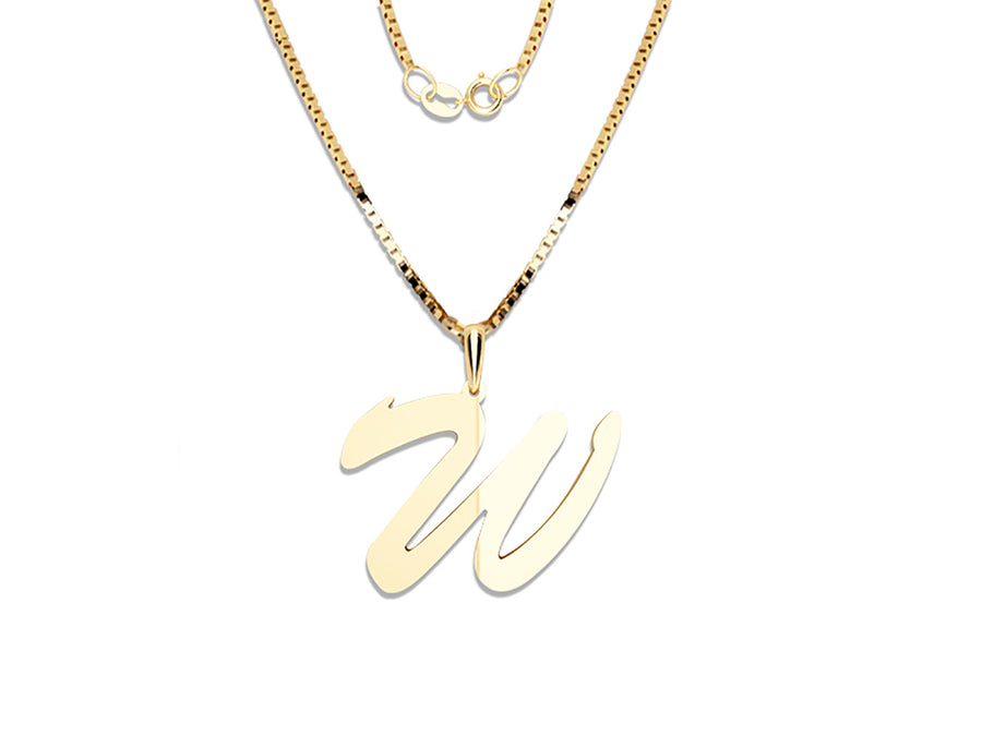 COLGANTE DE INICIAL EN CADENA DE ORO DE 14K