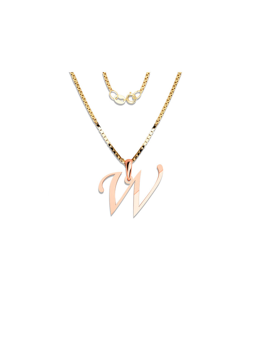 COLGANTE DE INICIAL EN CADENA DE ORO DE 14K