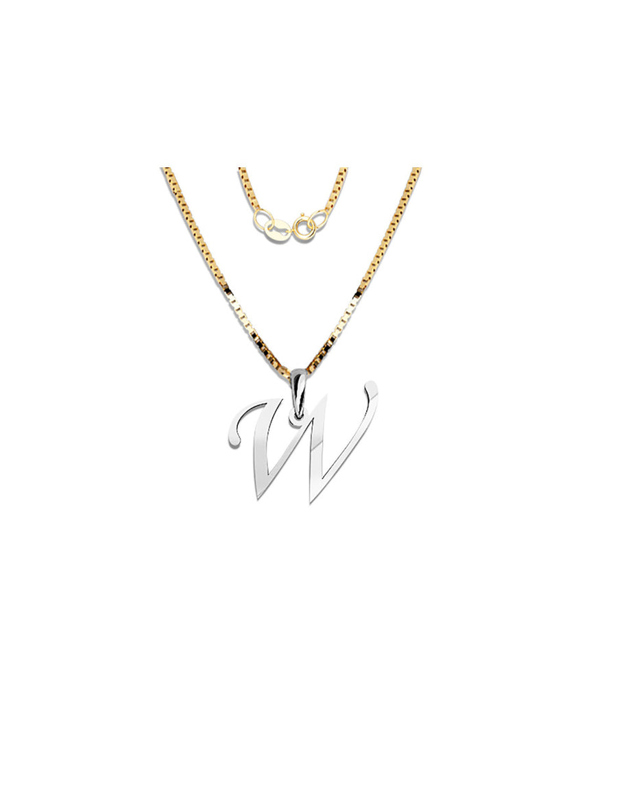 COLGANTE DE INICIAL EN CADENA DE ORO DE 14K