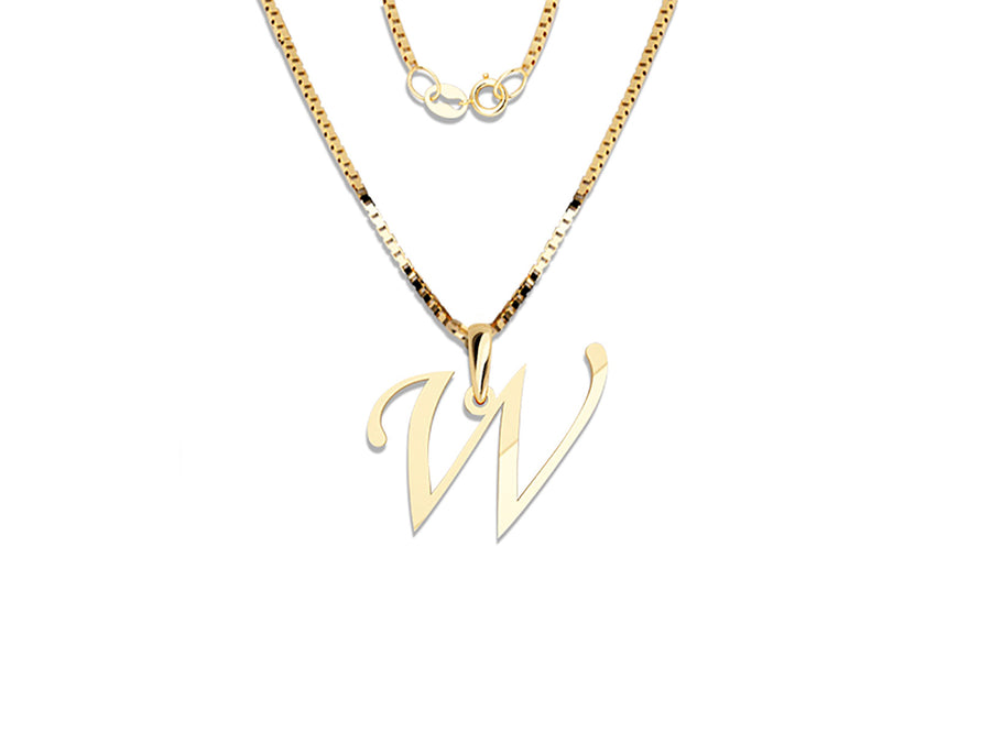 COLGANTE DE INICIAL EN CADENA DE ORO DE 14K