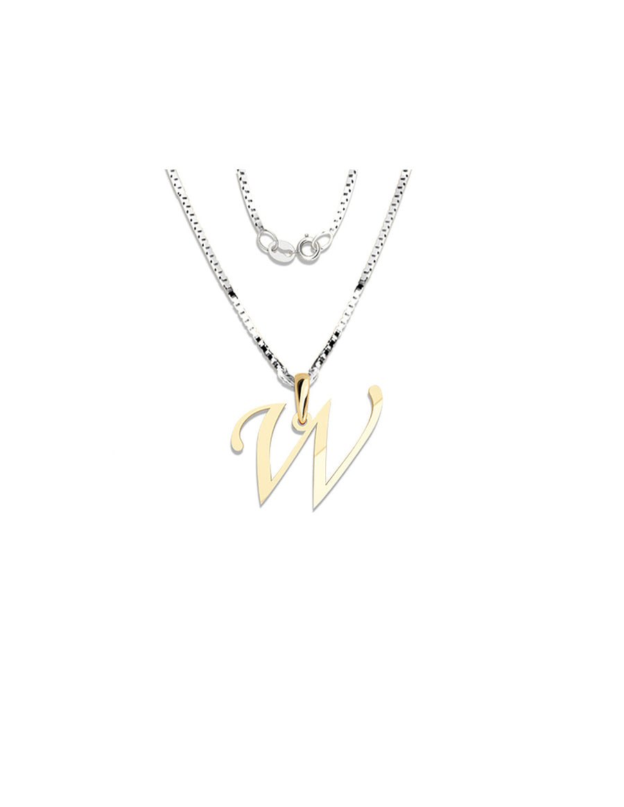 COLGANTE DE INICIAL EN CADENA DE ORO DE 14K