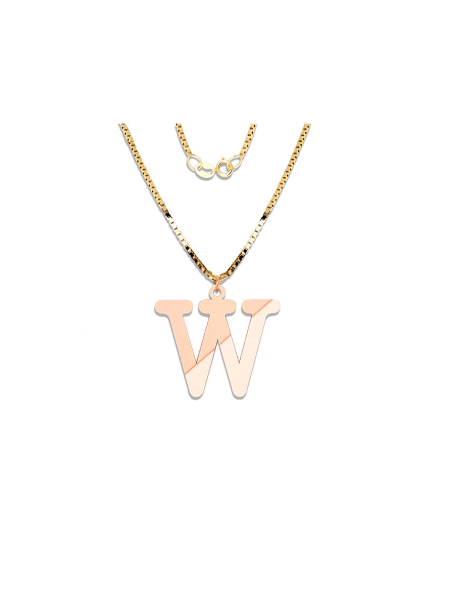 COLGANTE DE INICIAL EN CADENA DE ORO DE 14K