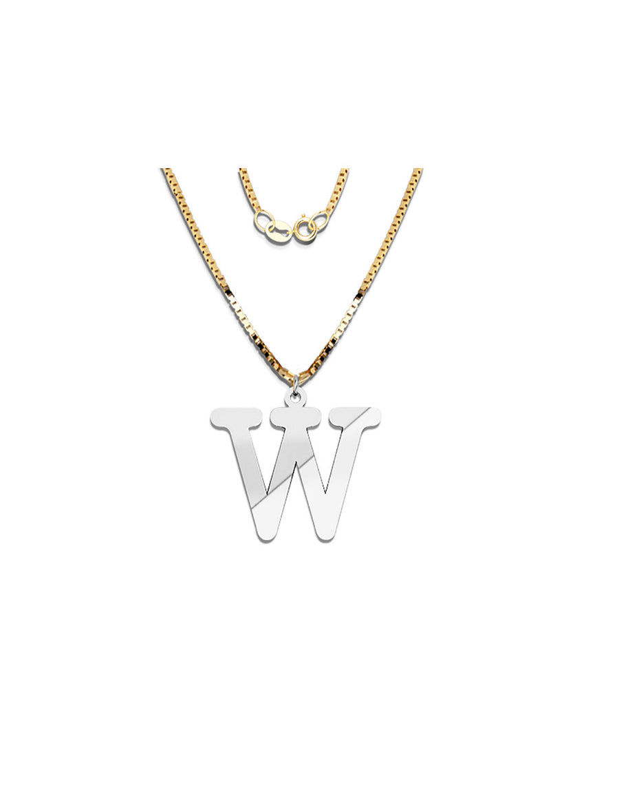 COLGANTE DE INICIAL EN CADENA DE ORO DE 14K
