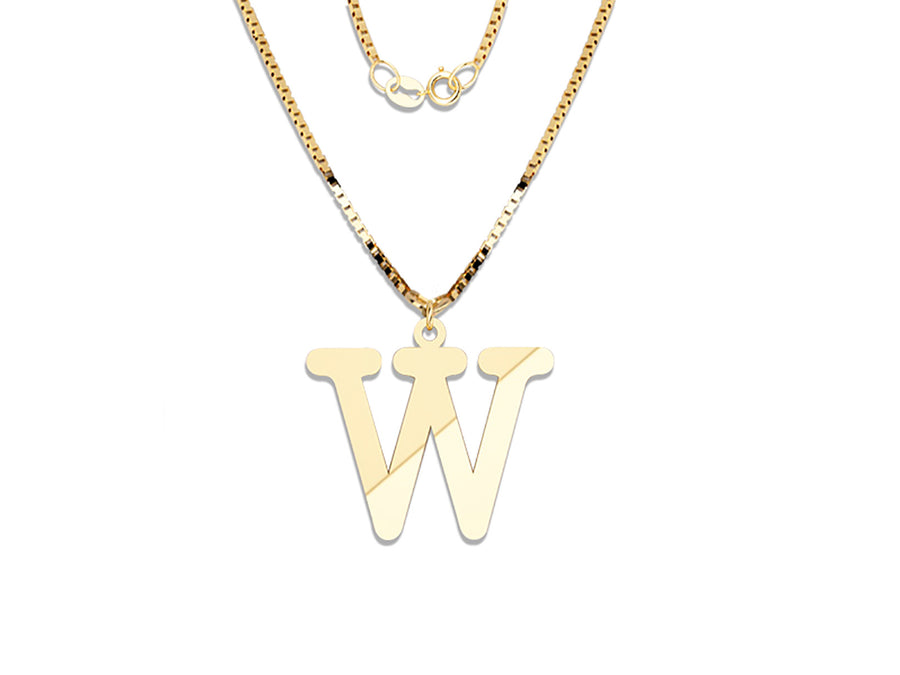 COLGANTE DE INICIAL EN CADENA DE ORO DE 14K