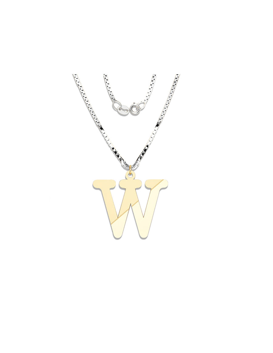 COLGANTE DE INICIAL EN CADENA DE ORO DE 14K