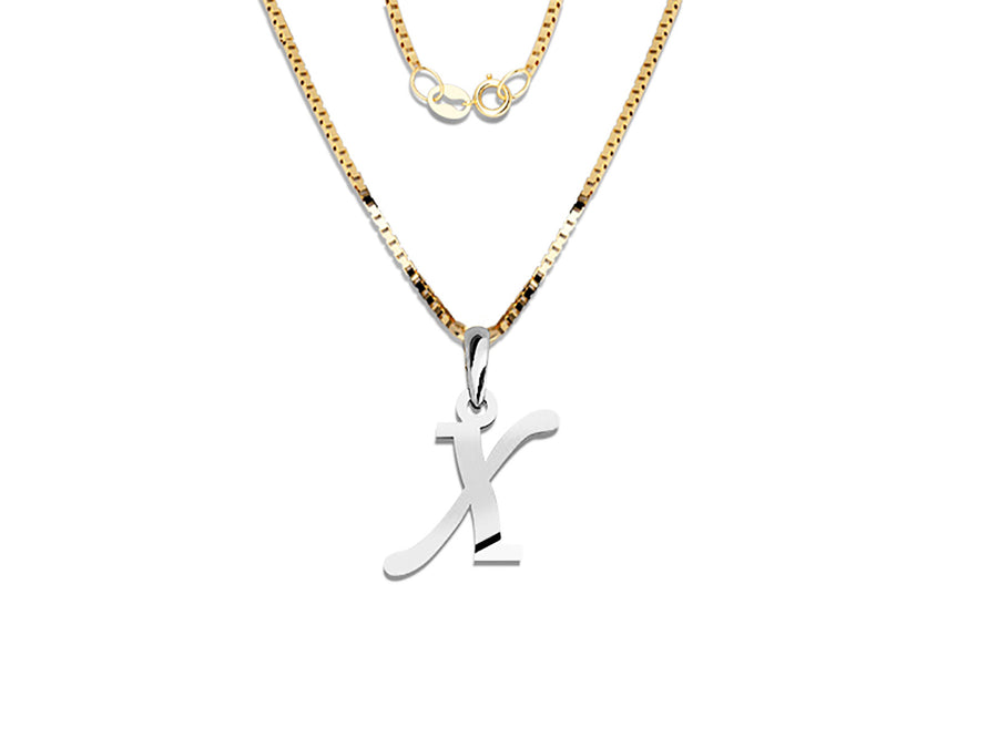 COLGANTE DE INICIAL EN CADENA DE ORO DE 14K