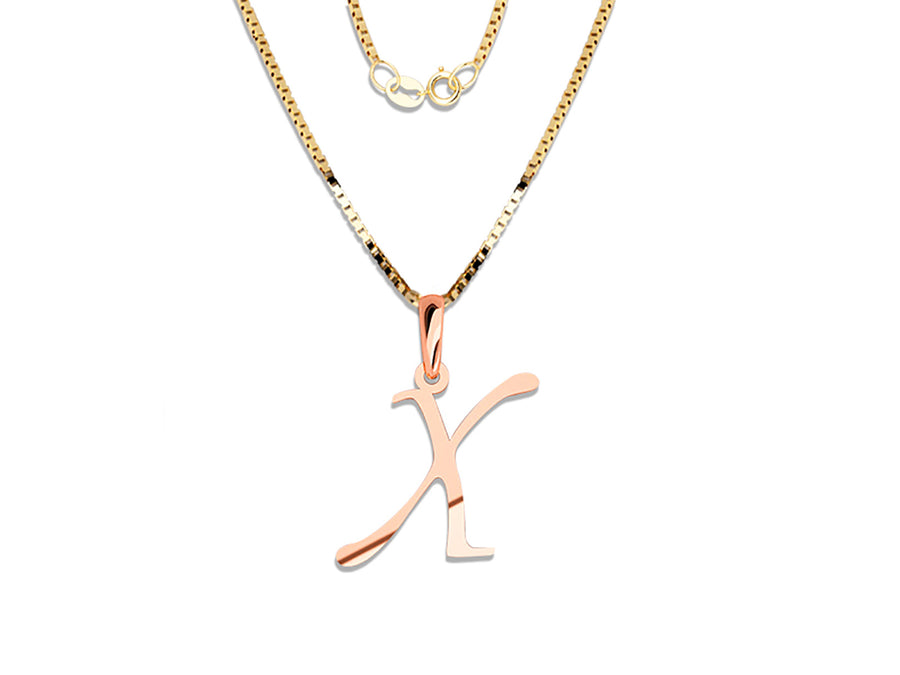 COLGANTE DE INICIAL EN CADENA DE ORO DE 14K