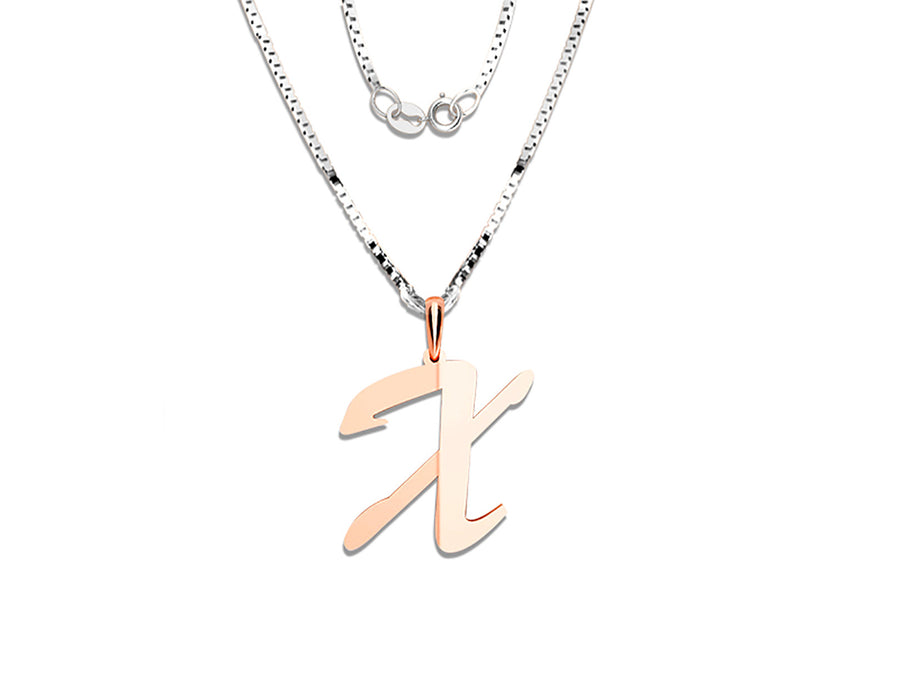 COLGANTE DE INICIAL EN CADENA DE ORO DE 14K