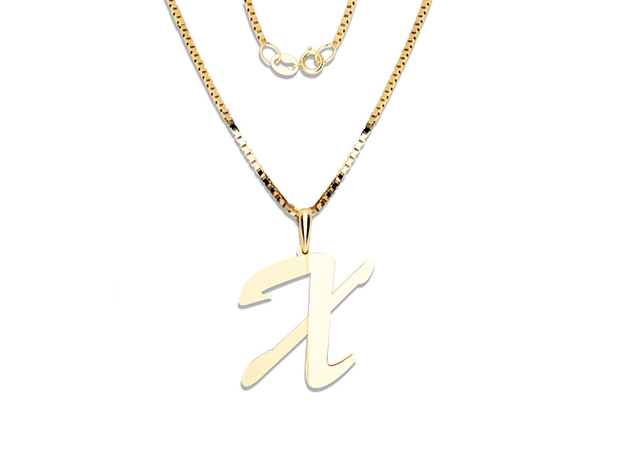 COLGANTE DE INICIAL EN CADENA DE ORO DE 14K