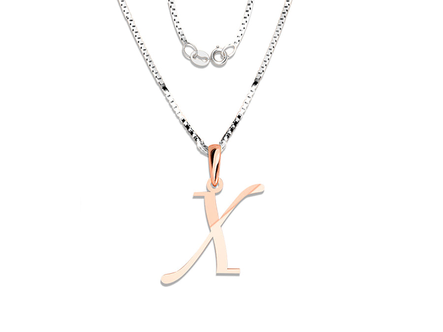 COLGANTE DE INICIAL EN CADENA DE ORO DE 14K