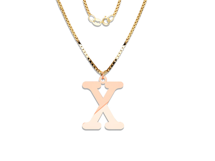 COLGANTE DE INICIAL EN CADENA DE ORO DE 14K