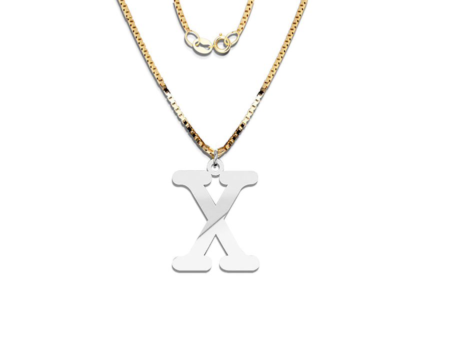 COLGANTE DE INICIAL EN CADENA DE ORO DE 14K