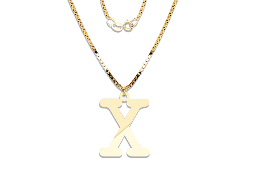 COLGANTE DE INICIAL EN CADENA DE ORO DE 14K