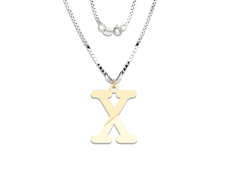 COLGANTE DE INICIAL EN CADENA DE ORO DE 14K