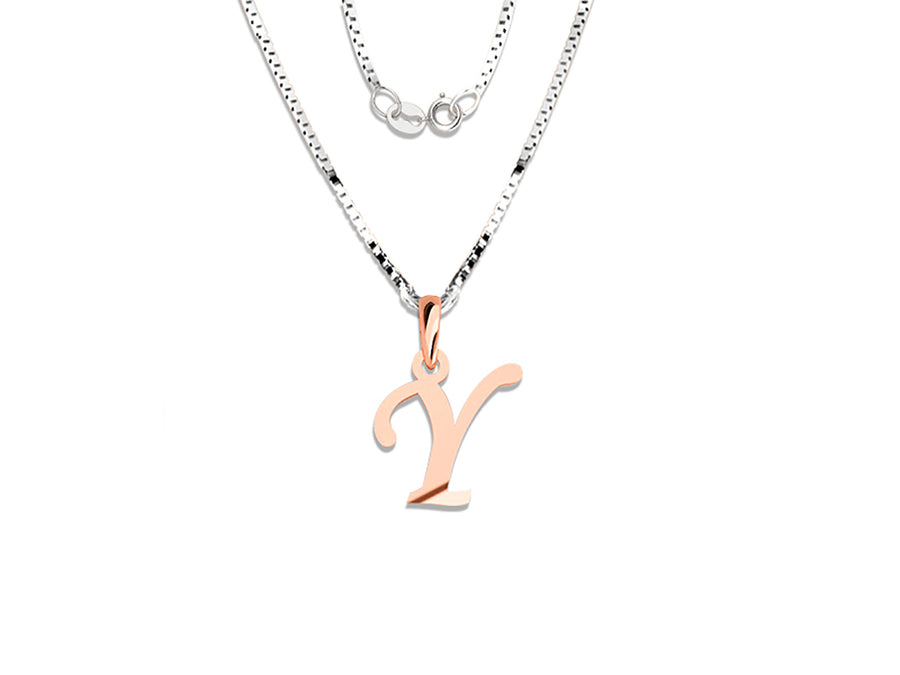 COLGANTE DE INICIAL EN CADENA DE ORO DE 14K