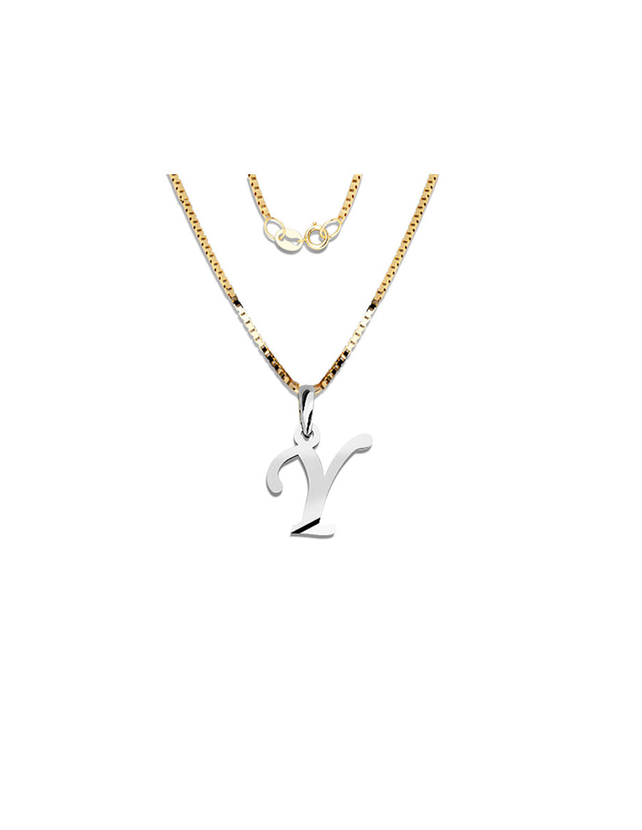 COLGANTE DE INICIAL EN CADENA DE ORO DE 14K