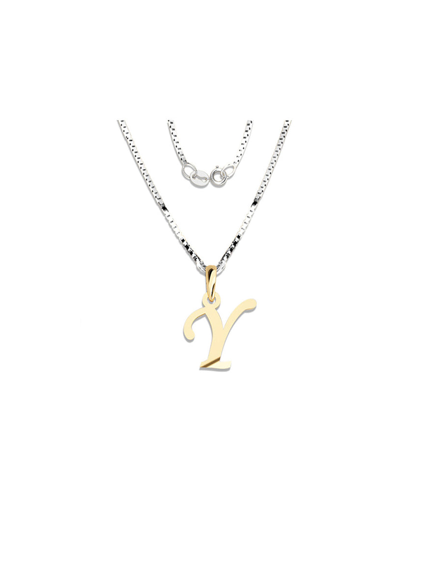 COLGANTE DE INICIAL EN CADENA DE ORO DE 14K