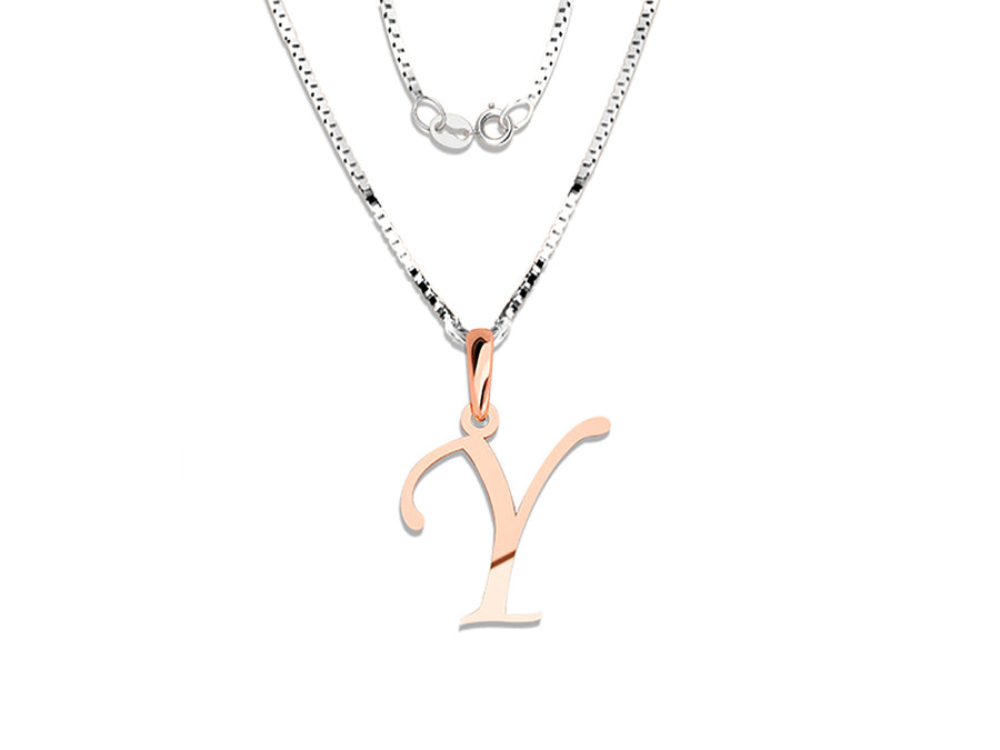 COLGANTE DE INICIAL EN CADENA DE ORO DE 14K