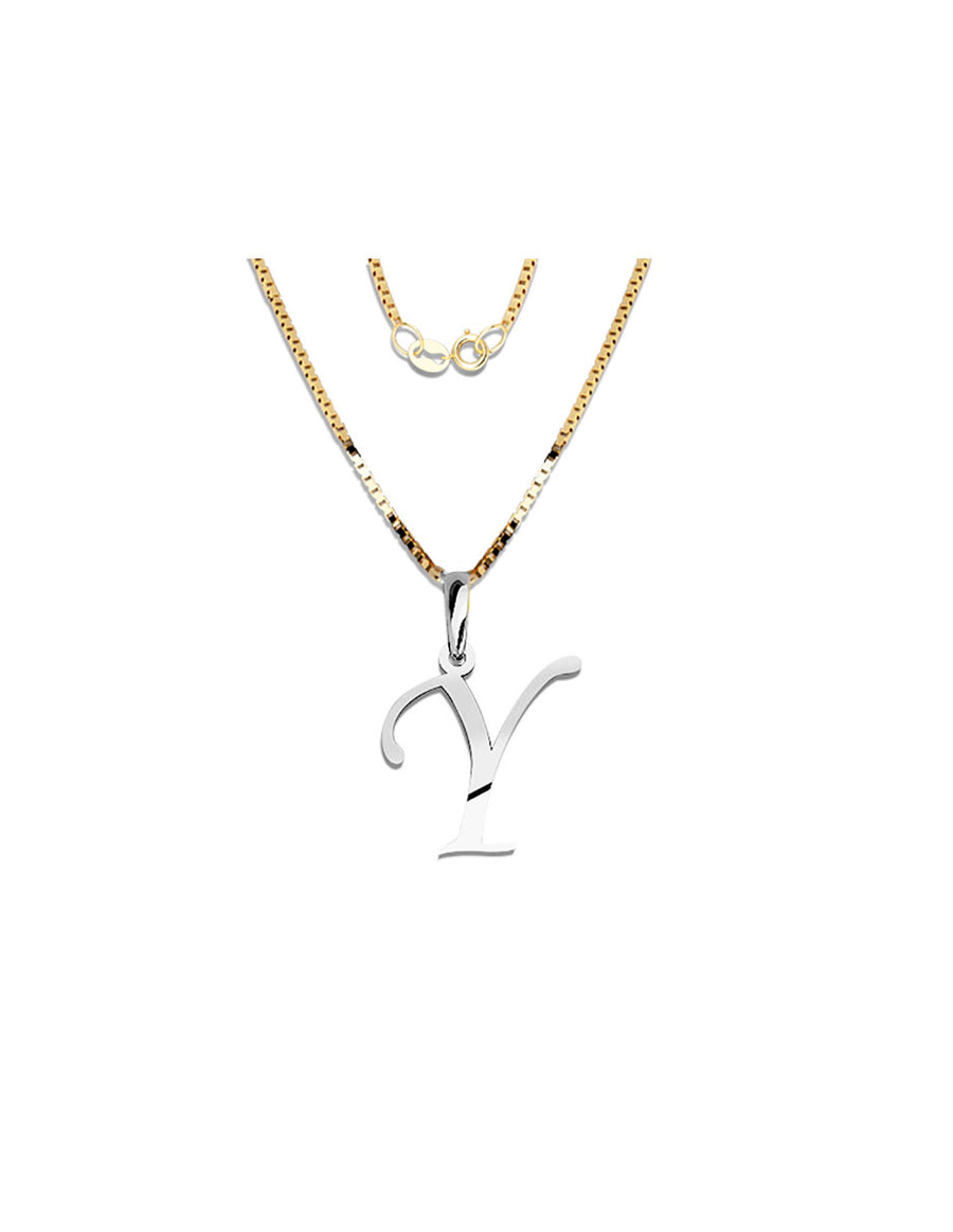 COLGANTE DE INICIAL EN CADENA DE ORO DE 14K