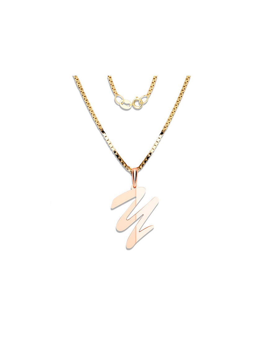 COLGANTE DE INICIAL EN CADENA DE ORO DE 14K