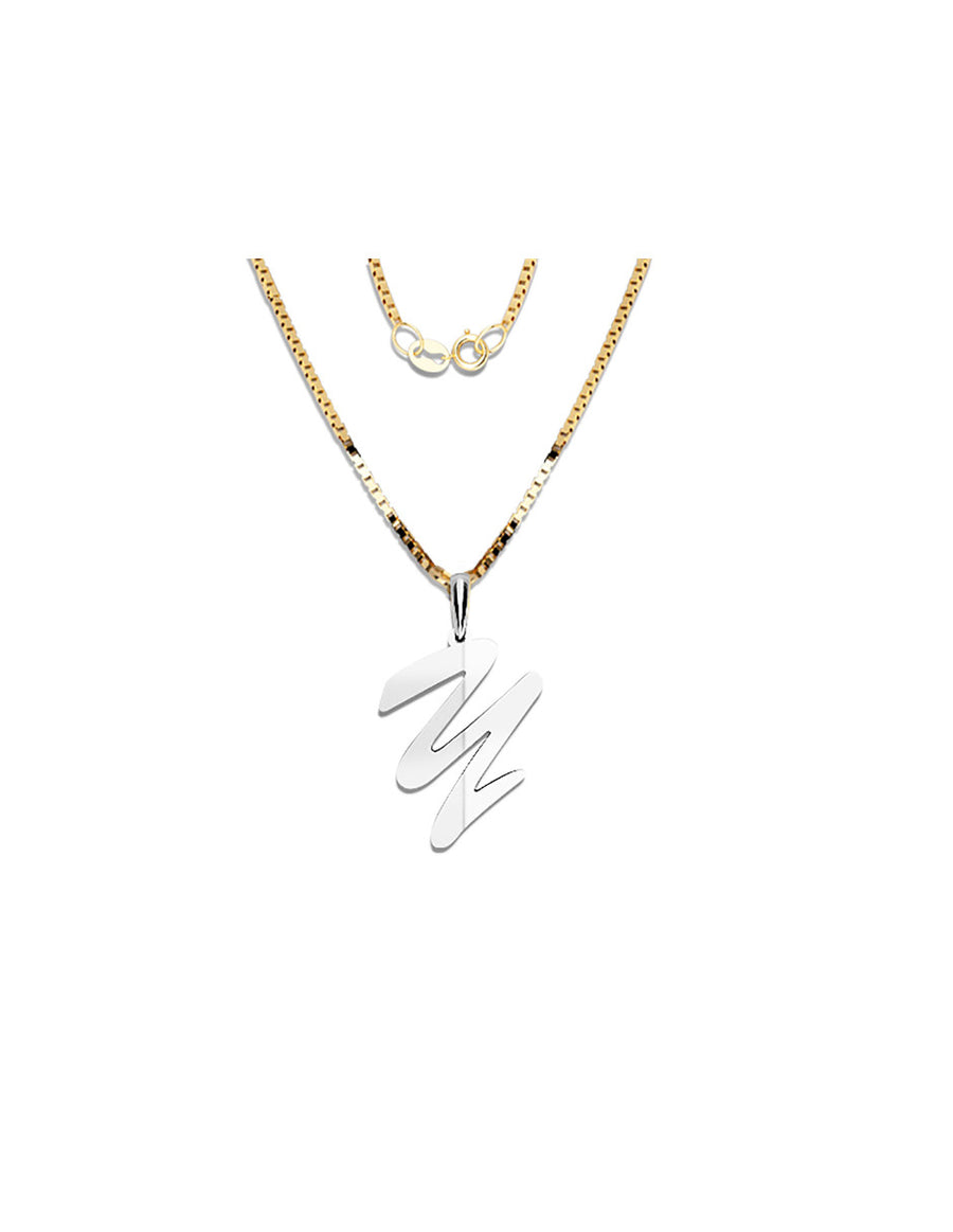 COLGANTE DE INICIAL EN CADENA DE ORO DE 14K