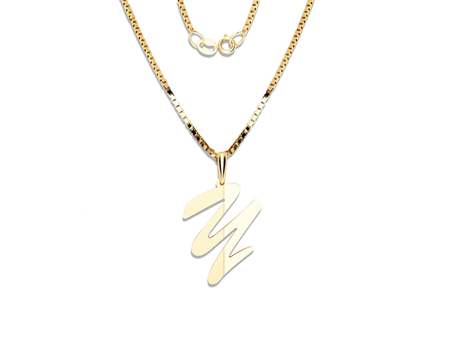 COLGANTE DE INICIAL EN CADENA DE ORO DE 14K