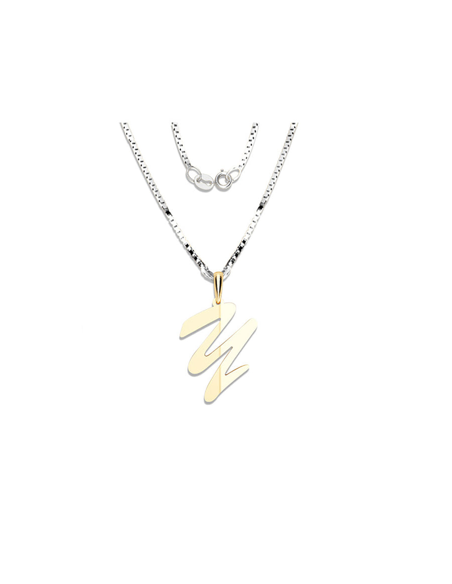 COLGANTE DE INICIAL EN CADENA DE ORO DE 14K