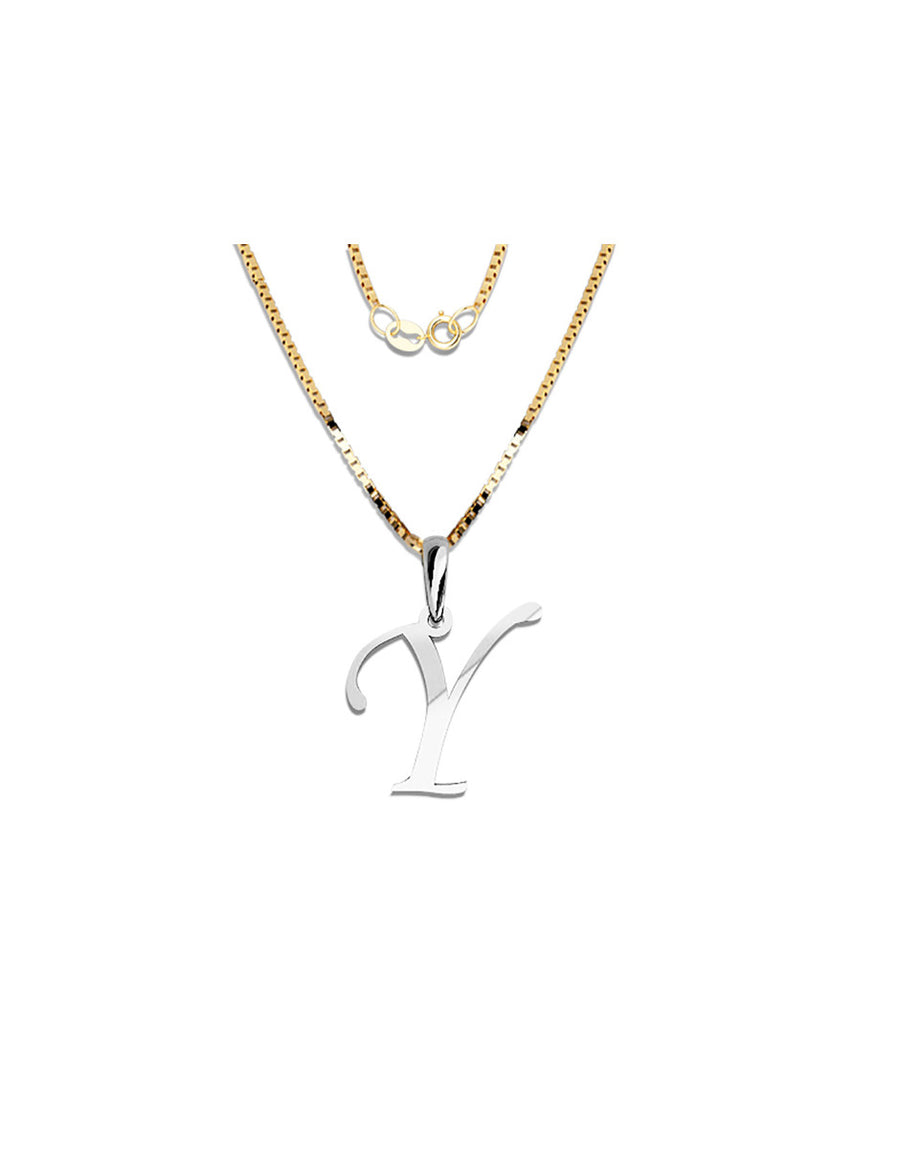 COLGANTE DE INICIAL EN CADENA DE ORO DE 14K