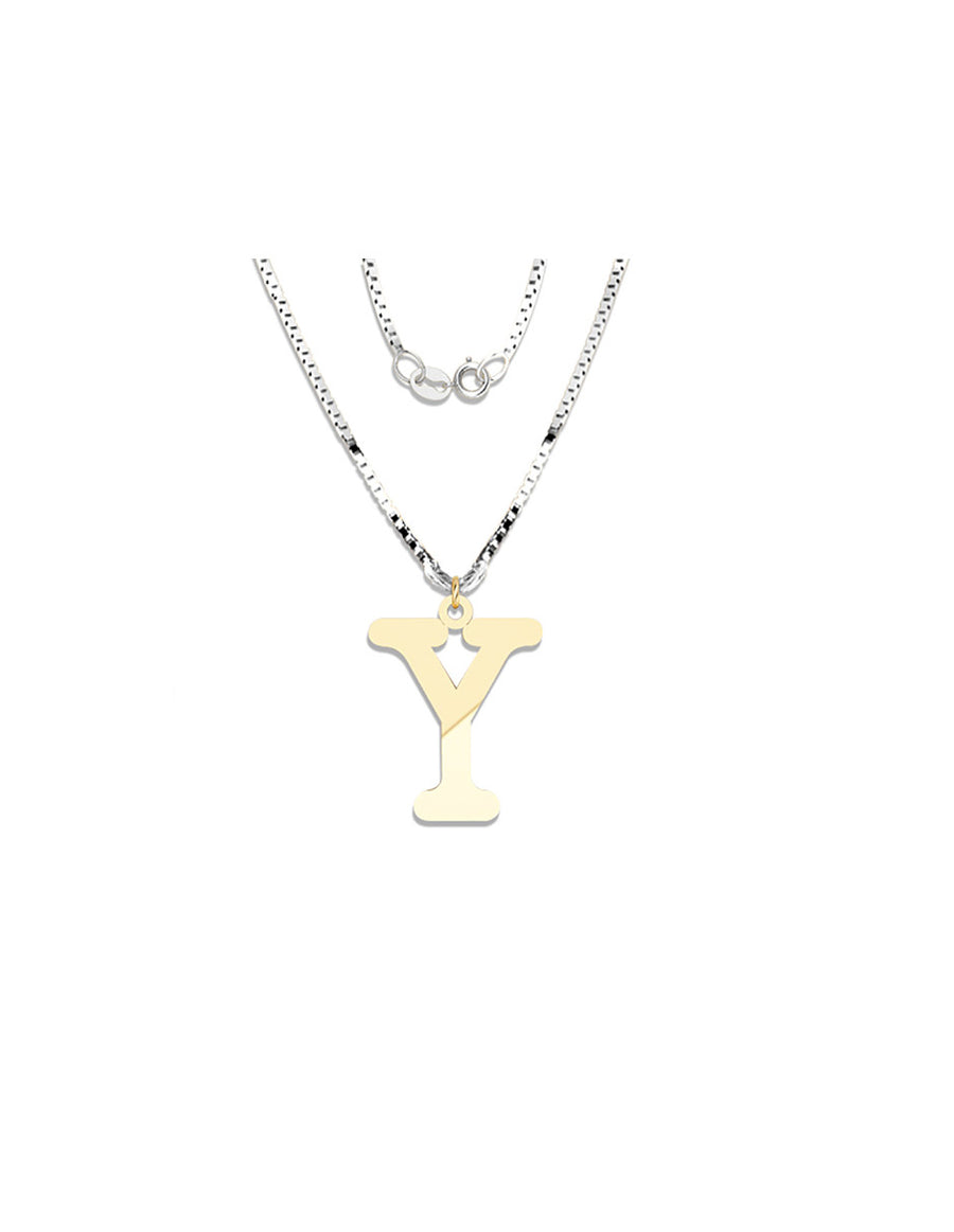 COLGANTE DE INICIAL EN CADENA DE ORO DE 14K