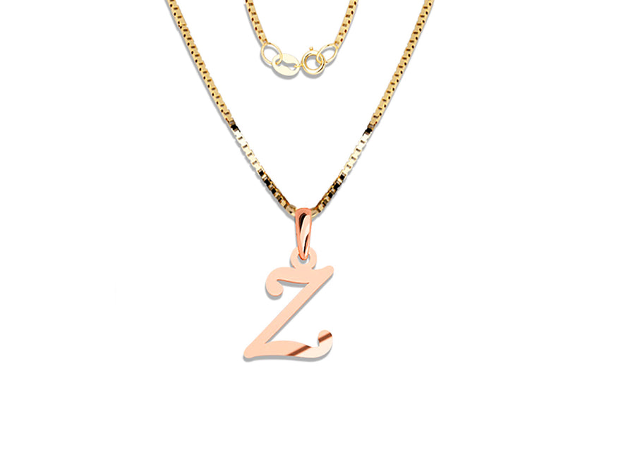 COLGANTE DE INICIAL EN CADENA DE ORO DE 14K