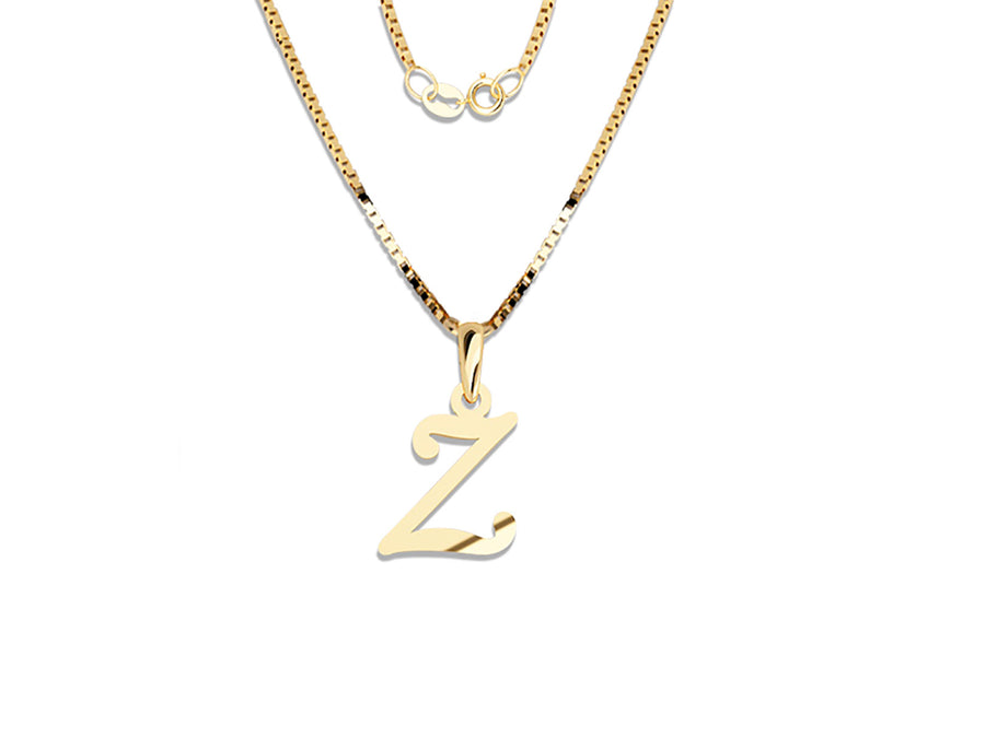 COLGANTE DE INICIAL EN CADENA DE ORO DE 14K