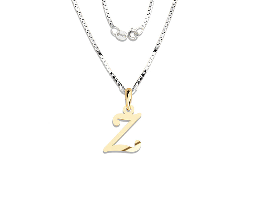 COLGANTE DE INICIAL EN CADENA DE ORO DE 14K