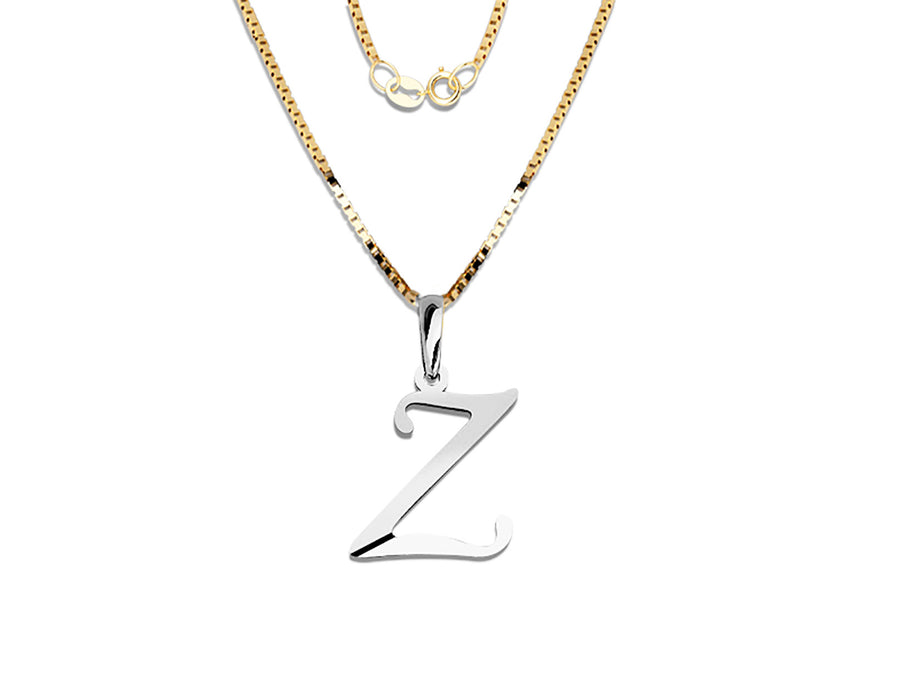COLGANTE DE INICIAL EN CADENA DE ORO DE 14K