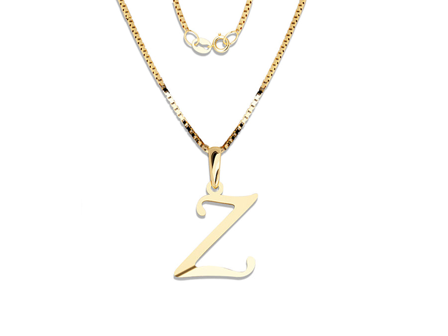 COLGANTE DE INICIAL EN CADENA DE ORO DE 14K