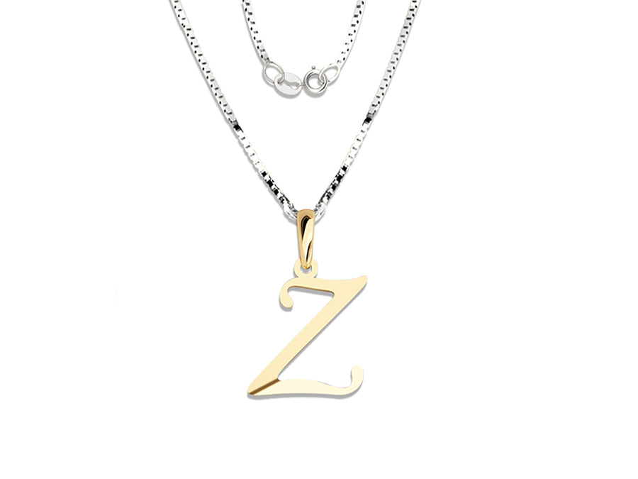COLGANTE DE INICIAL EN CADENA DE ORO DE 14K