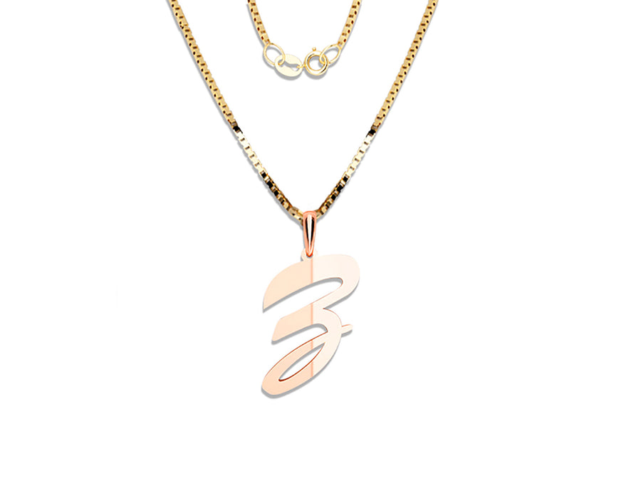 COLGANTE DE INICIAL EN CADENA DE ORO DE 14K