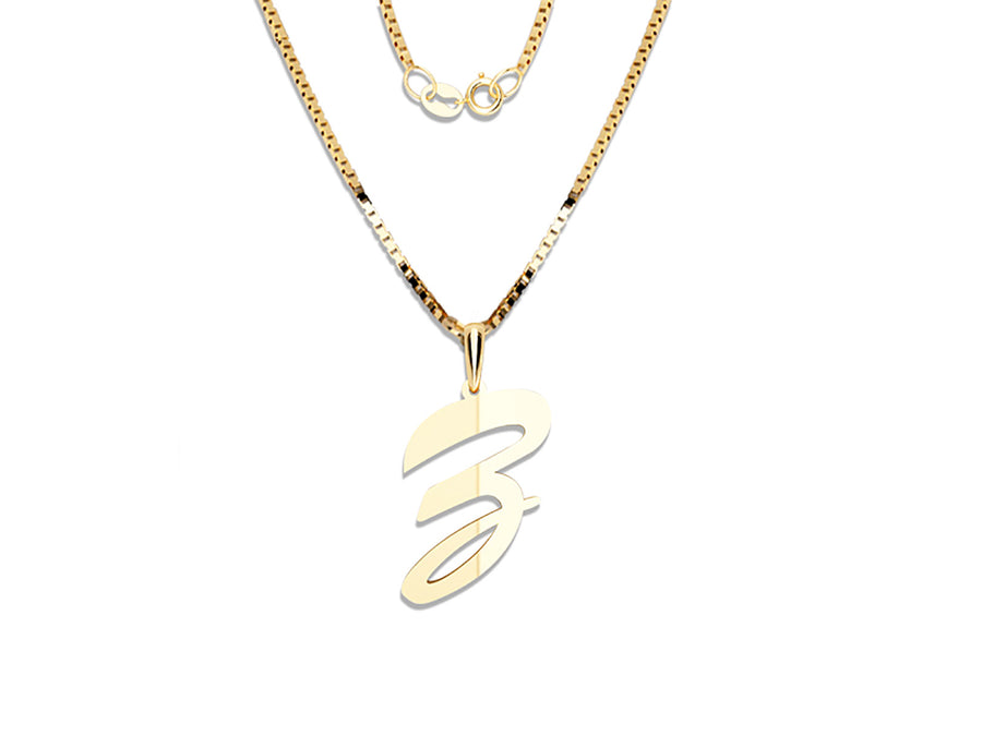 COLGANTE DE INICIAL EN CADENA DE ORO DE 14K