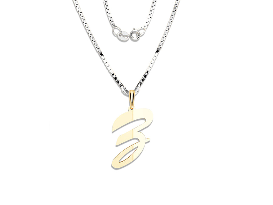 COLGANTE DE INICIAL EN CADENA DE ORO DE 14K