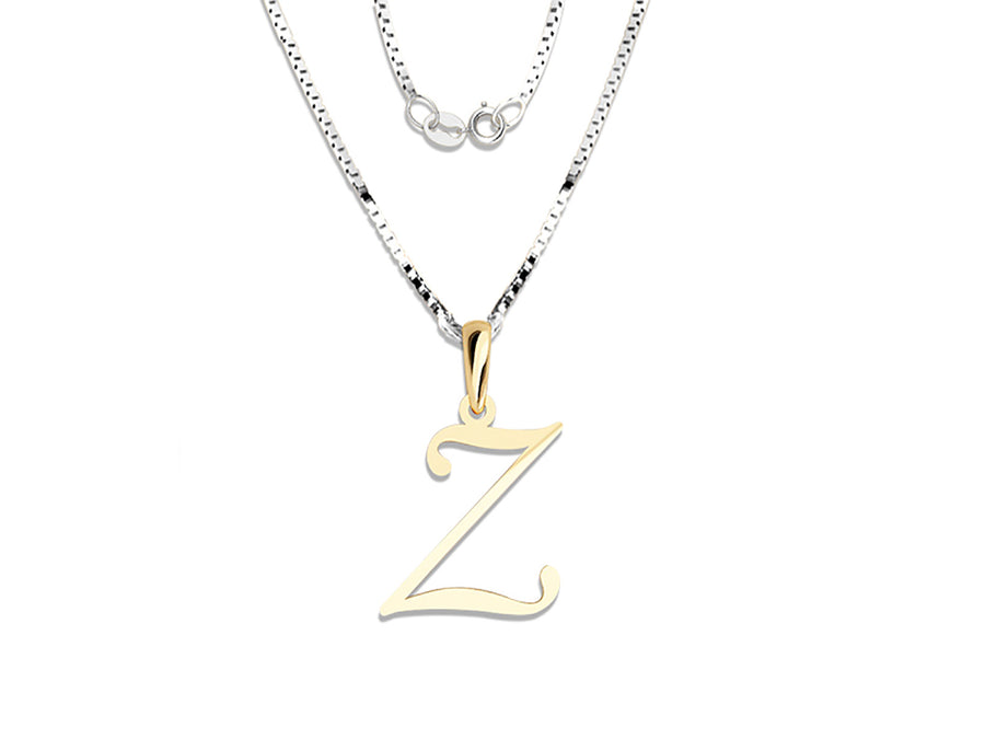 COLGANTE DE INICIAL EN CADENA DE ORO DE 14K