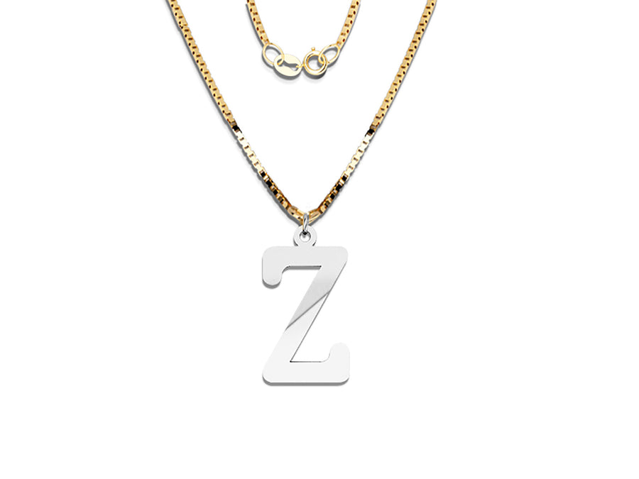 COLGANTE DE INICIAL EN CADENA DE ORO DE 14K