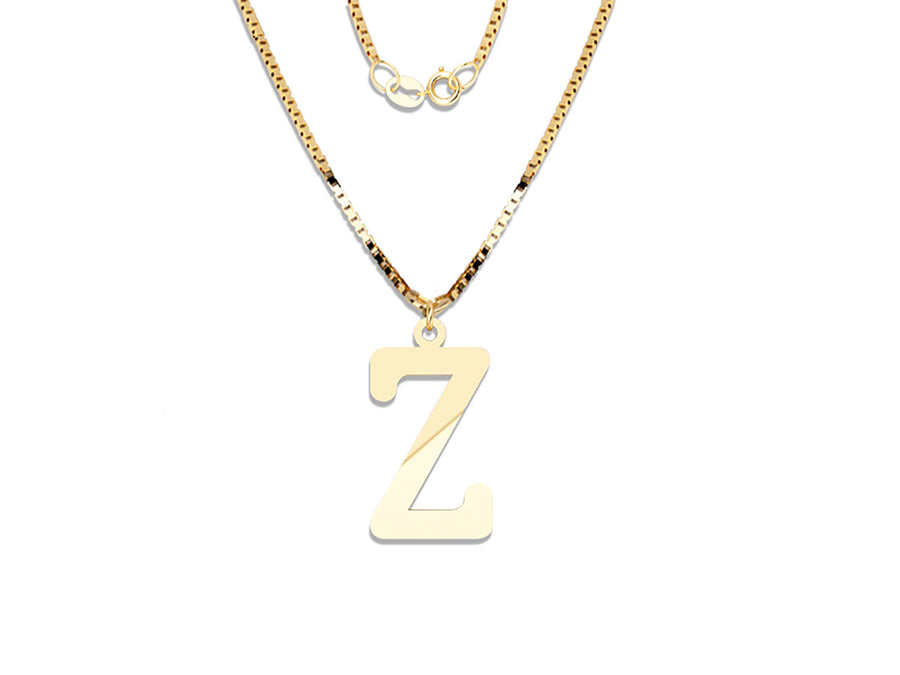 COLGANTE DE INICIAL EN CADENA DE ORO DE 14K