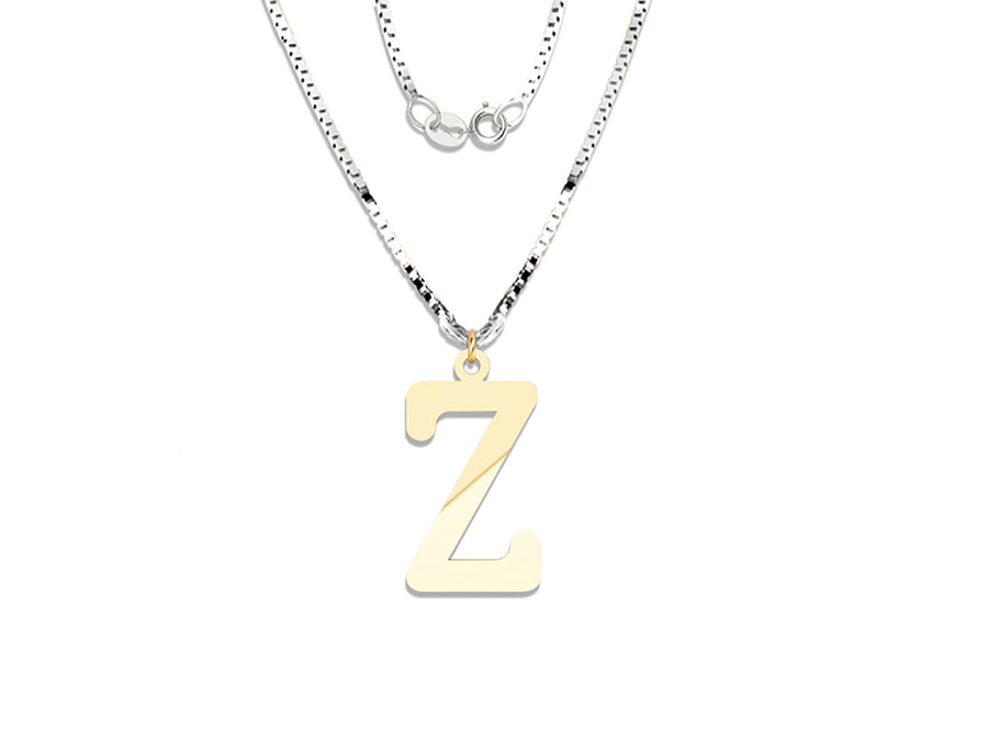 COLGANTE DE INICIAL EN CADENA DE ORO DE 14K